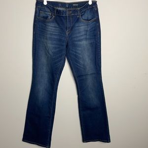 Sofia Vergara Dark Wash Stretch Bootcut Jeans- factory fade- 15 Long